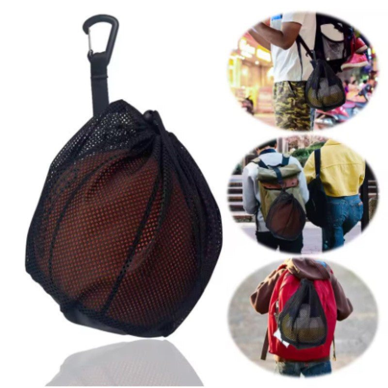 Drawstring Portable Backpack Hanging Small Ball Bags Sports Football Volleyball Basketball Storage Bags Game Toy Mesh Pocket Bag