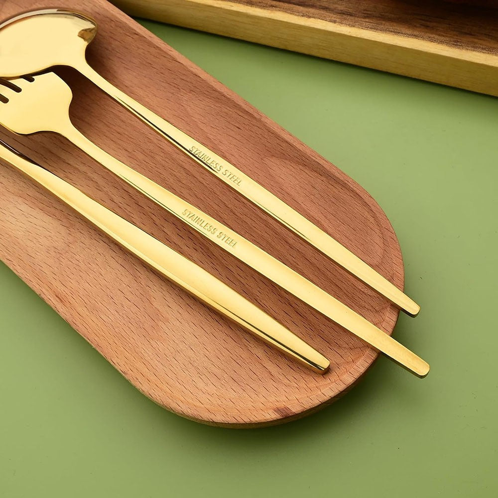 16Pcs Rainbow Dinnerware Stainless Steel Cutlery Set Knife Cake Fork Spoon Dinner Flatware Set Kitchen Silverware Tableware