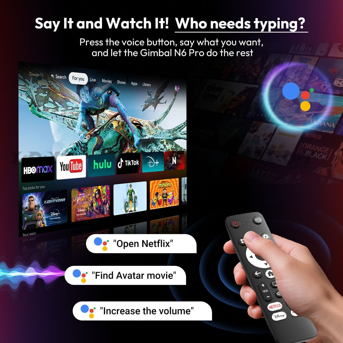 XGODY Projector N6 Pro Netflix Officially 4K Voice Control Smart Android TV Whale OS 32GB ROM for Outdoor Movie Home Theater