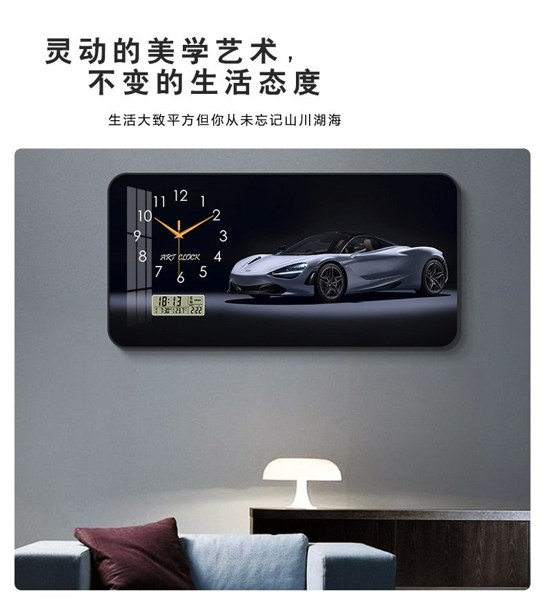 Car Clock Living Room Creative E-sports Room Silent Clock Auto Repair Beauty Shop Personality Art Decorative Painting Wall Clock