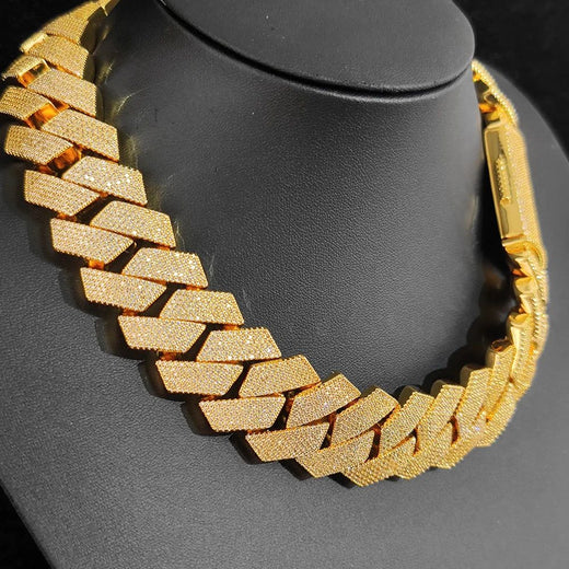 Thick Heavy 15mm Two Rows Prong Setting Cuban Link Chain Iced Out Hip Hop White/18k Gold Plated Necklace Jewelry Women Men Gifts