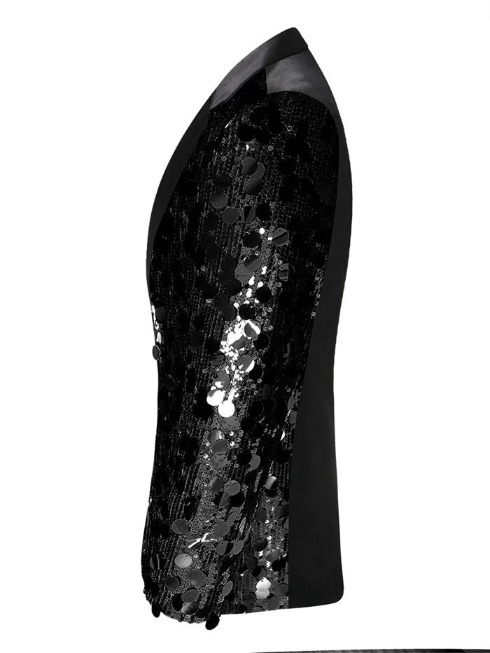 New Men Luxury Sequin Suit Jacket Silver / Gold Fashion Singer Bar KTV Dance Party Stage Performance Dress Blazers Coats