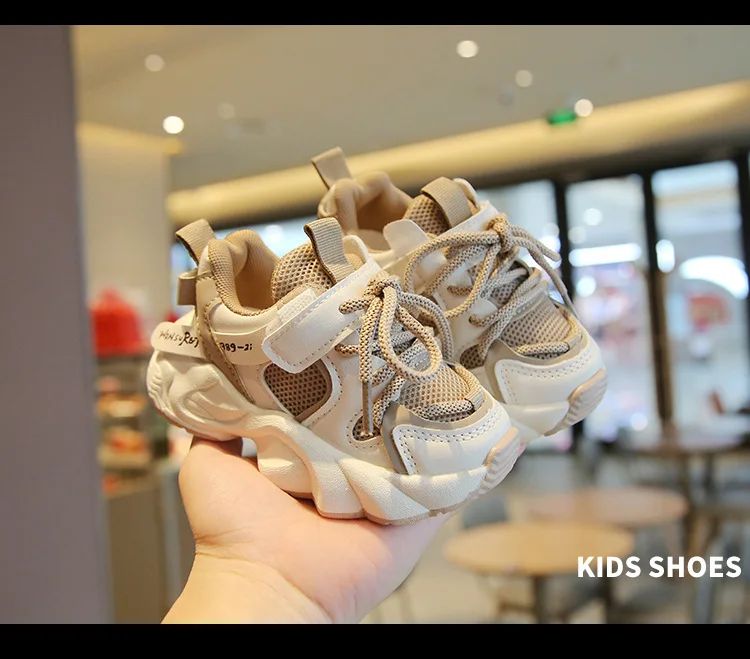 Girl Child Sport Shoe 2024 Spring Mesh Breathable Toddlers School Running Sneakers Fashion Non-slip Kids Boys Basketball Shoes