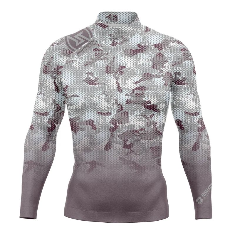 HotSale Men's Surfing Shirt Camouflage Lycra Rashguard RIGHTTRACK For Surf Sportswear Beach UV Swimwear UPF50 Clothes