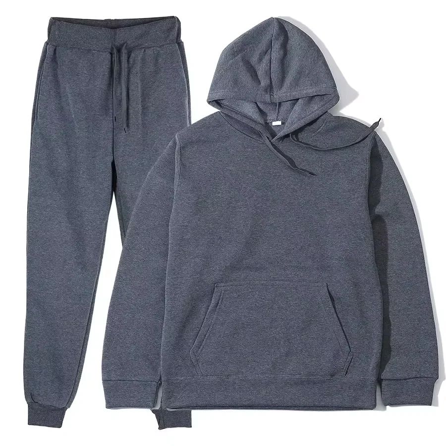 2025 Men's Autumn and Winter New Solid Color Hoodie+pants Two-piece Set Fashionable Casual Sports Set Size S-3XL Men's Tracksuit
