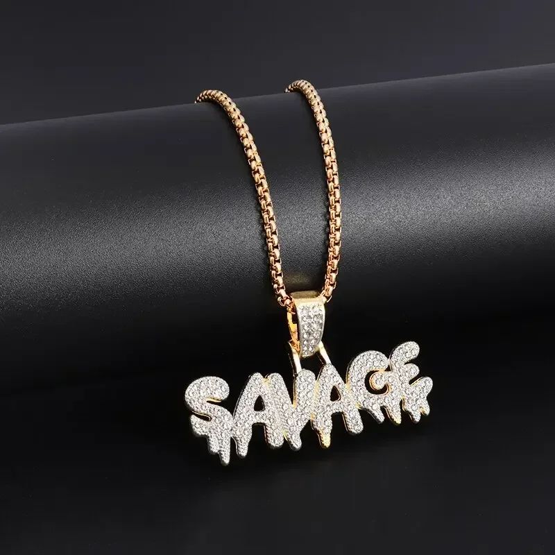 Bling Iced Out Pistol Pendant Submachine Gun Necklace Men Personality Hip Hop Rock Punk Cool Street Party Jewelry Gift