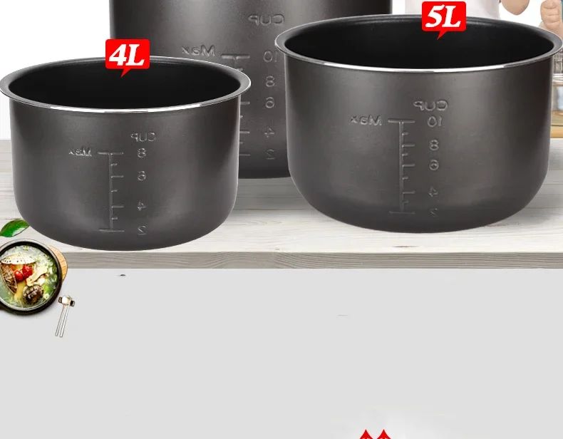 Electric Pressure Cooker Liner 1.6/3/4/5/6L Non-stick Rice Pot Gall Black Crystal Inner Accessories Cooker Parts only for Midea