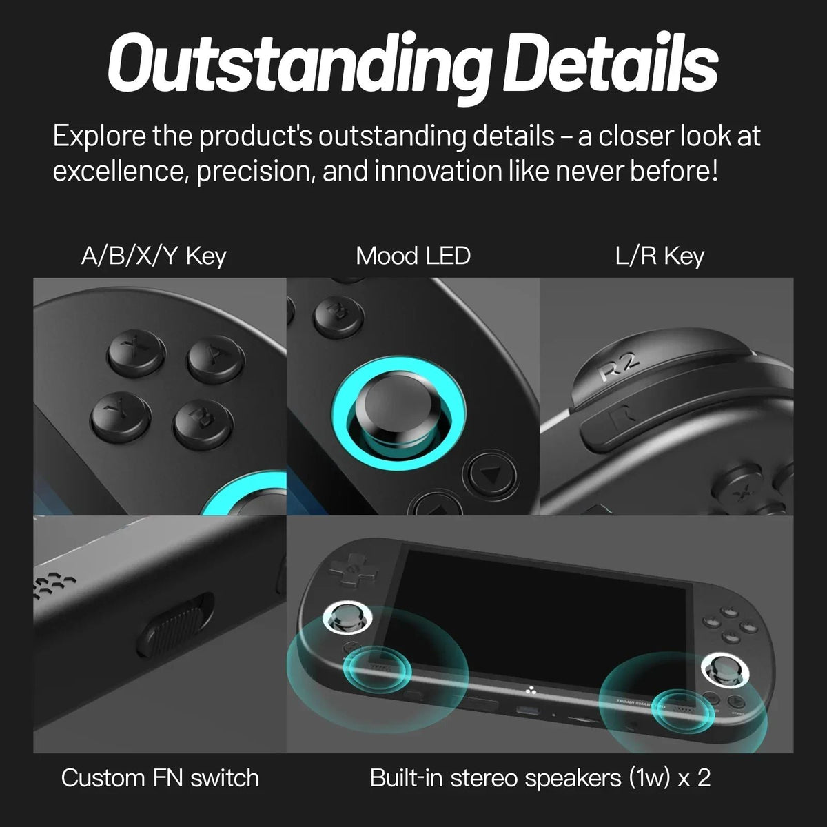 TRIMUI SMART PRO Handheld Game Console 4.96'' IPS Screen Linux System Joystick RGB Lighting Portable Retro Video Game 64G Player Gift 5000 mAh