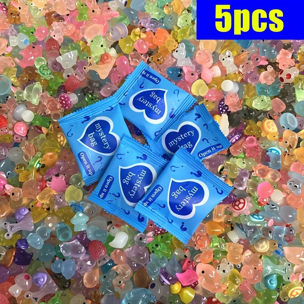 Glow in the Dark Mini Resin Animals & Mushroom Blind Bags Fairy Garden Decor, Micro Landscape, Birthday Gift Surprise wholesale