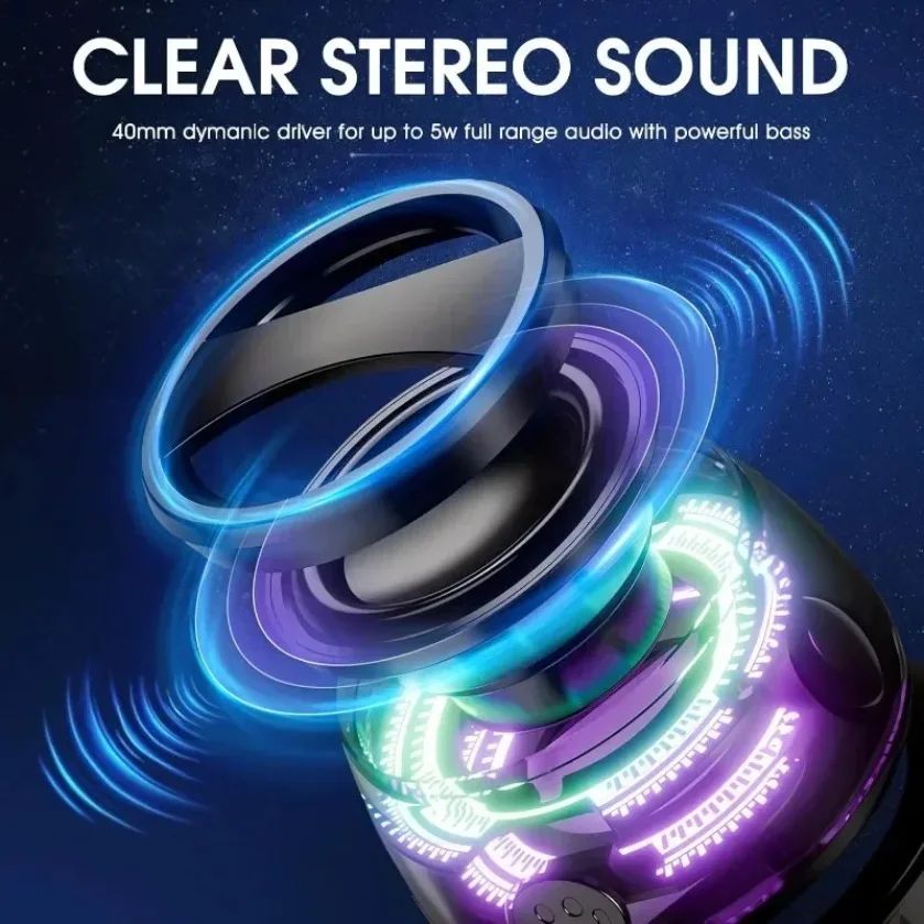XIKCU Portable Bluetooth Speaker G200 RGB Lighting Magnetic Speaker BT5.0 Mini Sound Box 7 Hours Playback Phone Holder