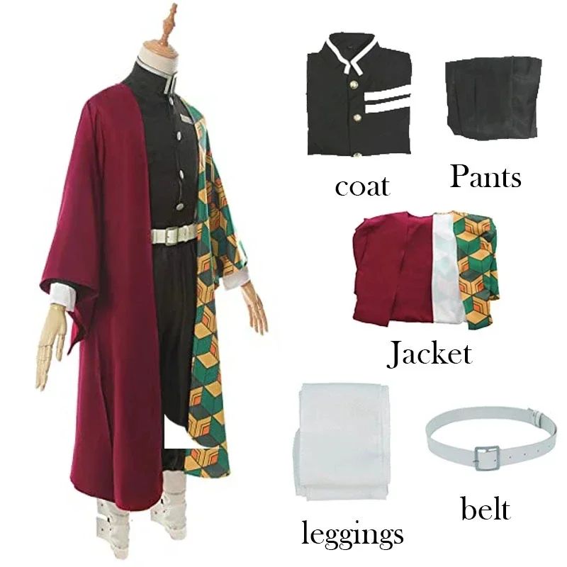 Anime character Tomioka Giyuu cosplay costume accessory set uniform swordsman outfit wig children adult gift