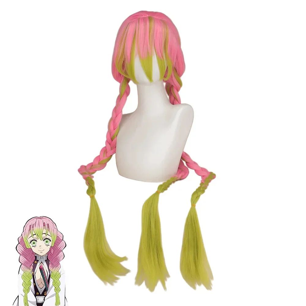 Anime Kanroji Mitsuri Cosplay Costume Kimono Haori Dress Wig Clothes Halloween Costume for Adult Children