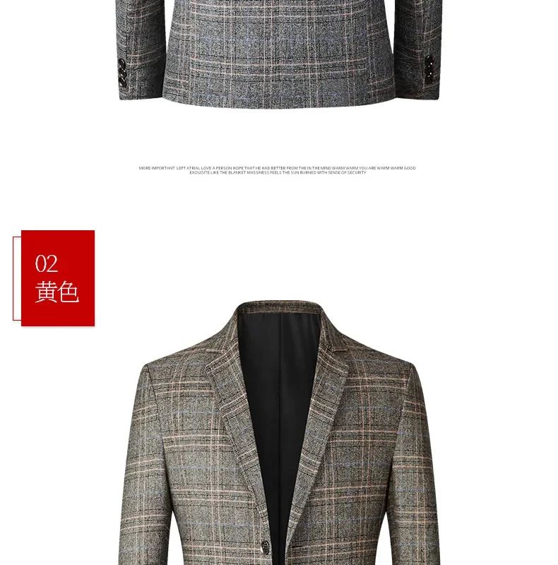 2024 New Spring Autumn Blazers Men Slim Fit British Plaid Formal Suits Male Jackets Party Wedding Business Casual Blazers Men
