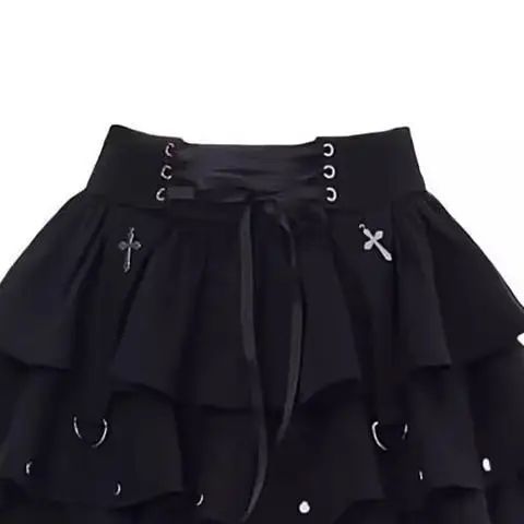 Black Y2K Spicy Girl Bow Tie Cake Skirt High Waist A- Line Mini Skirt Women's Summer New Design Sense Skirts for Girls