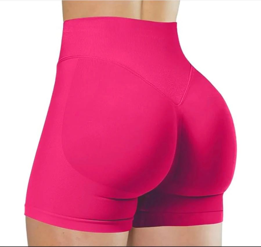 Summer High Waisted Yoga Shorts for Women Fashionable and Sexy Running Fitness Pants Solid Color Yoga Leggings Elastic Tights