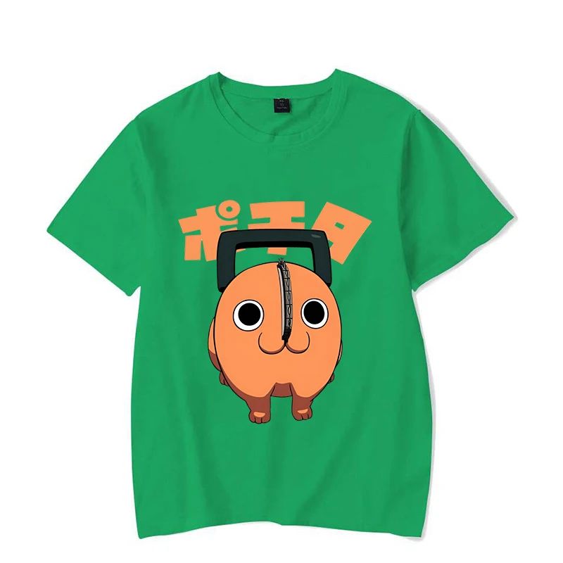Fun Pochita Printed T-shirt Women's Loose Short Sleeve Round Neck Top Women's Casual Shirt T-shirt Anime T-shirt