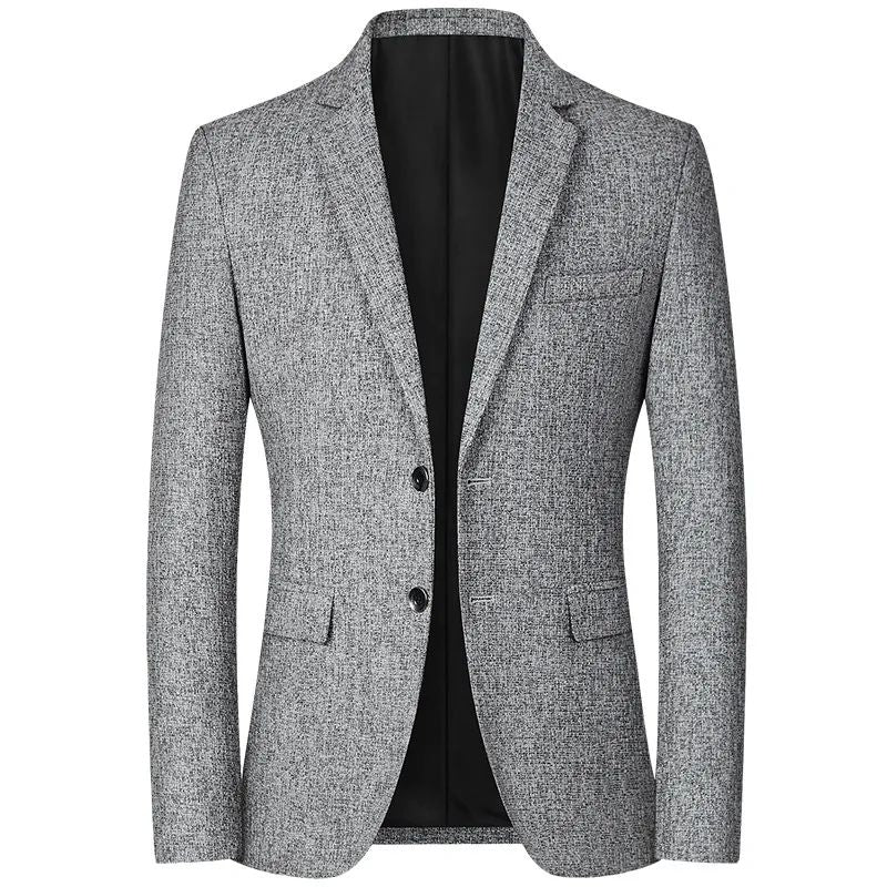 Black Men V-neck Single-breasted Suit Jacket, Fashion Slim Dress Coats, Blue Gray Yellow Blazers, Male Casual Tops Asian Size