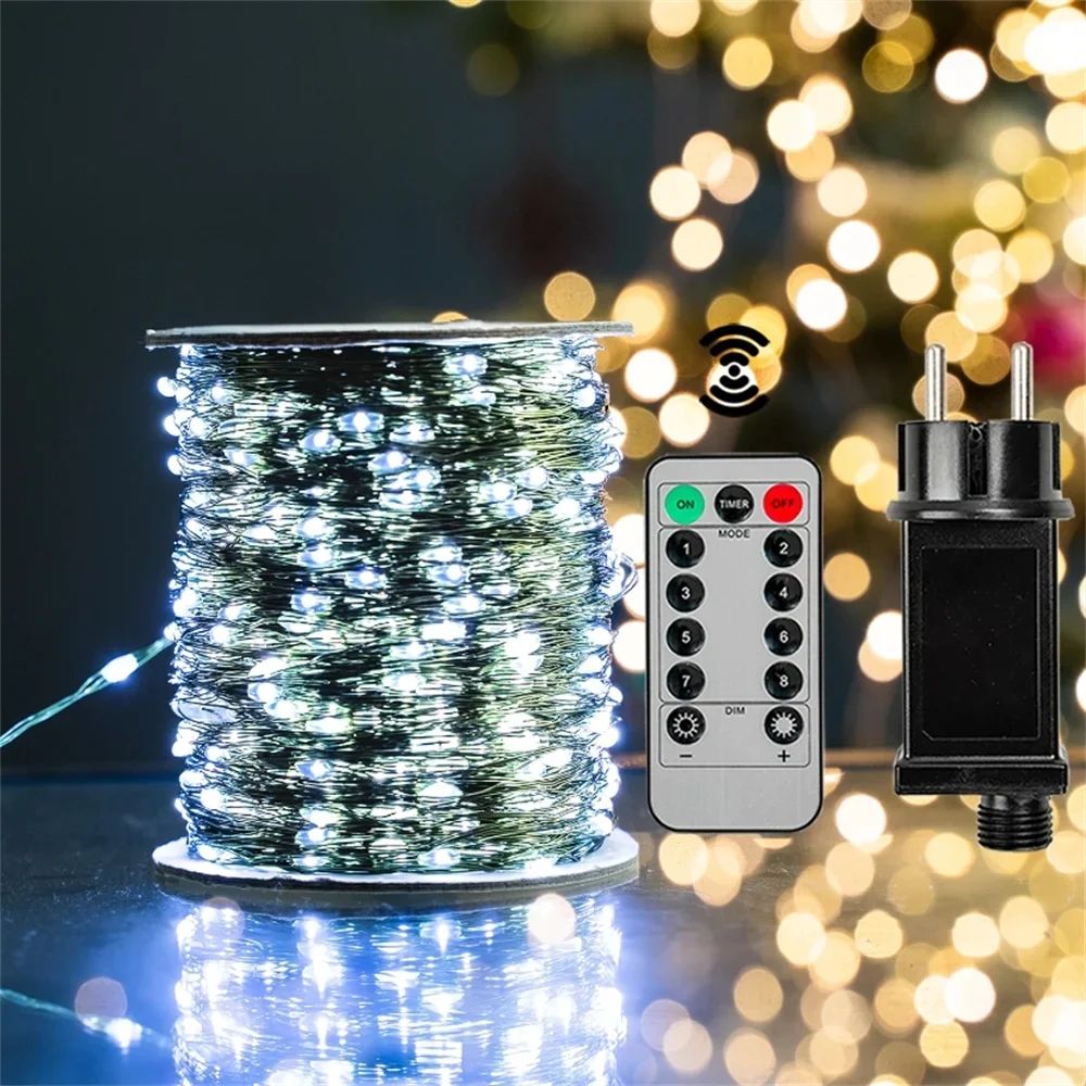1000/500LED Green Wire Led String Fairy Lights US/EU Plug 110V/220V Waterproof LED Christmas Tree Holiday Home Garden Decor Xmas