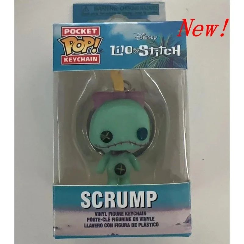 New 22 Styles Funko Pocket pop Keychains Mickey Mouse Minnie Donald Duck Stitch Angel Elvis TIKI Lilo Scrump Vinyl Figure Toys