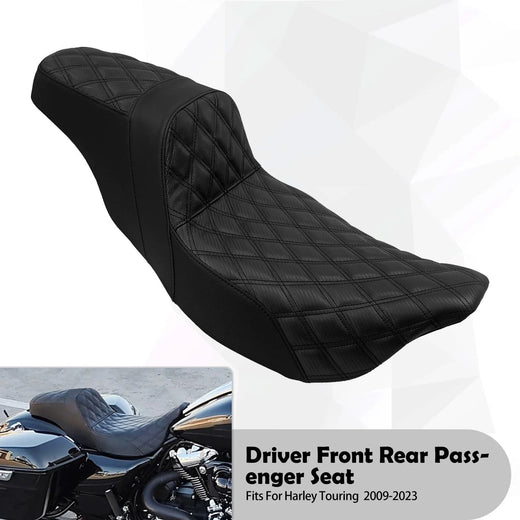 Motorcycle Driver Passenger Cushions Seat 2-Up Front Rear Seat For Harley Touring CVO Road King Electra Street Glide FLTRX 09-23