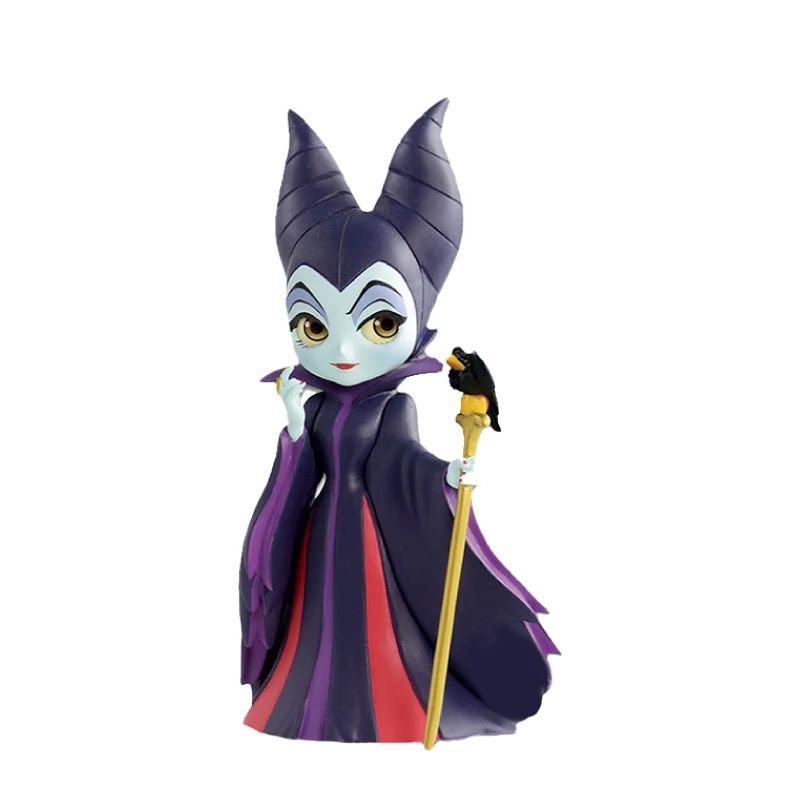 Bandai Original Disney Anime Figure Sitting Villain Doll Q Version Kids Toys Home Decoration Girl'S Birthday Model Cute Toy Gift