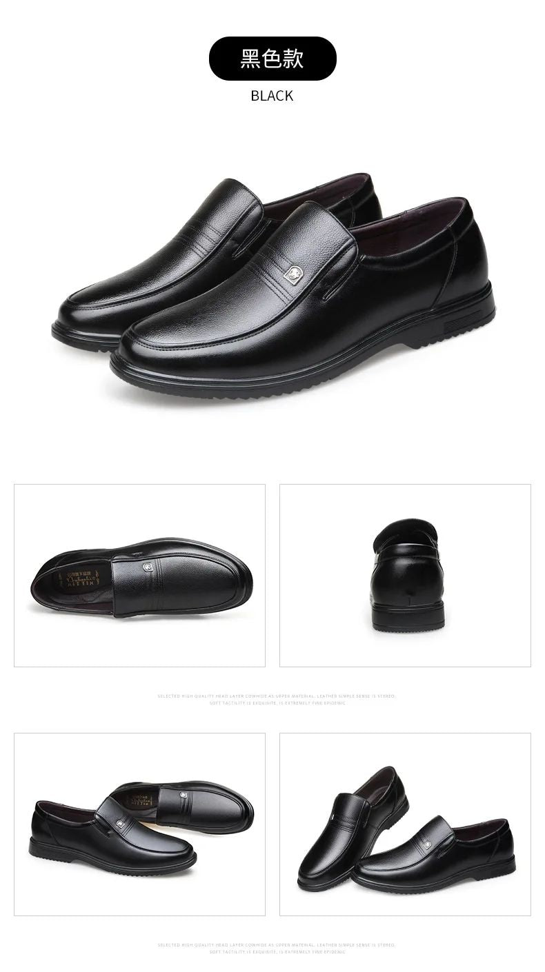 Genuine Leather Handmade Shoes Men Loafers Slip On Business Casual Shoes Classic Soft Leather Hombre Breathable Men Shoes Flat
