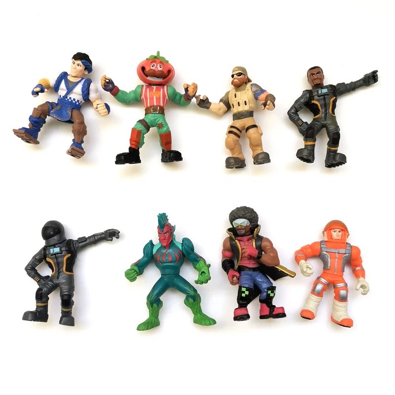 5Pcs New PVE PVP Game Rare Fortniting Soldier with Gun Weapon Figure Model Limited Collection Toy Gift For Child Boy Girl Adult