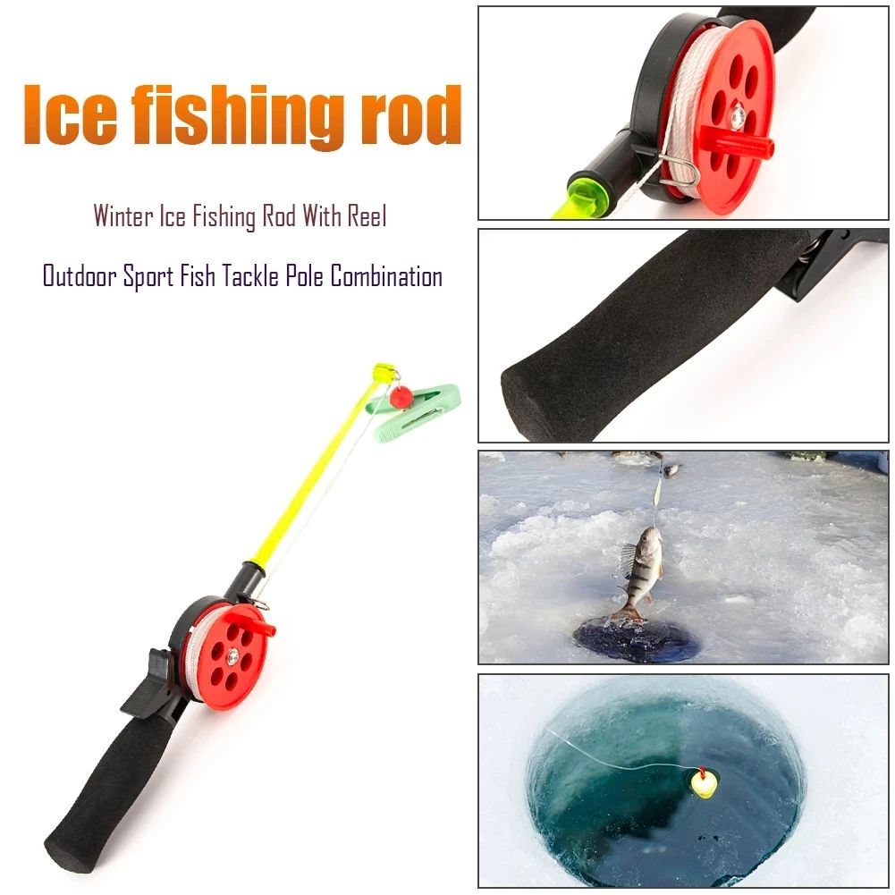 NEW For Outdoor Fishing Portable Accessories Crab Fishing Rod Fishing Tackle Pole with Clip 34cm Winter Outdoor Ice (random)