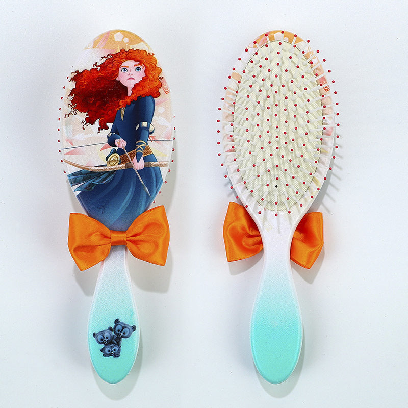 Disney Princess Theme Air Cushion Combs The Little Mermaid Ariel Princess Elsa Anna Children Cute Hair Massage Comb Girls Gifts