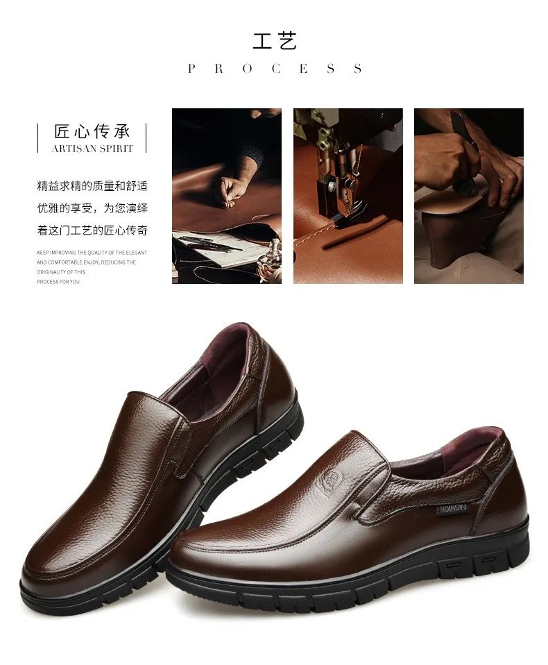 Men Genuine Leather Businenss Loafers Handmade Shoes Non-slip Man Flat Driving Walking Man Soft Luxury Dad Dress Office Shoes