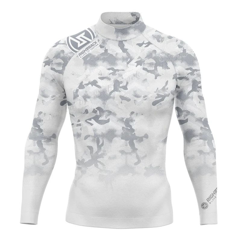HotSale Men's Surfing Shirt Camouflage Lycra Rashguard RIGHTTRACK For Surf Sportswear Beach UV Swimwear UPF50 Clothes