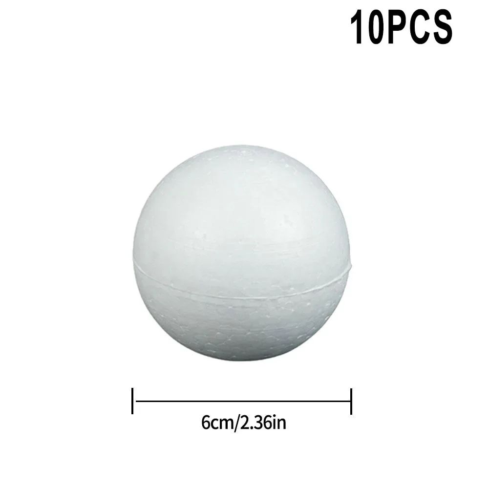10pcs Solid Foam Ball Polystyrene Balls 50mm-100mm Round DIY Accessory Handmade For Party Celebration Christmas Decoration