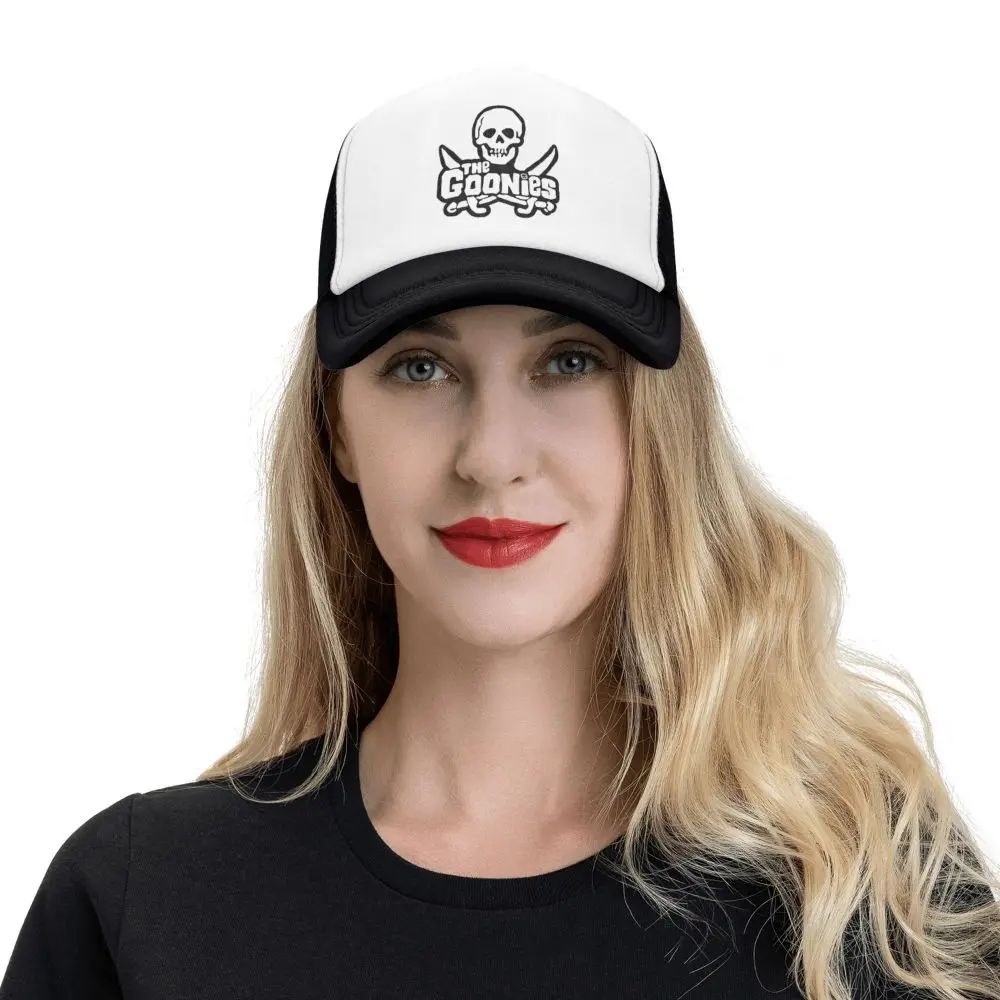 The Goonies Mesh Baseball Caps Fashion Sun Caps Skull and Cross Bones Hat Breathable Snapback Sun Hats Wholesale New Trucker Cap