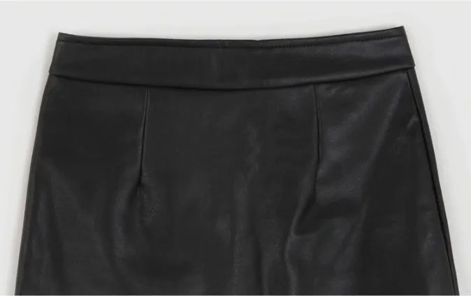 Mini Dress Short Black Pu Leather Skirt Sexy Professional Tightening Women's Underwear 2024 New Style Ultra-short Female Suit