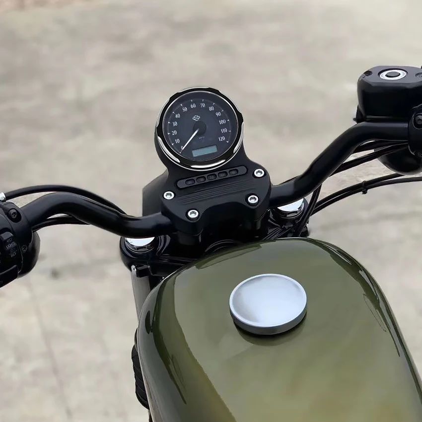 Motorcycle 1Pc Black Speedometer Aluminum Ring Trim Bezel Cover For Harley Dyna Stree Sportster 883 1200 2004-2018/looj