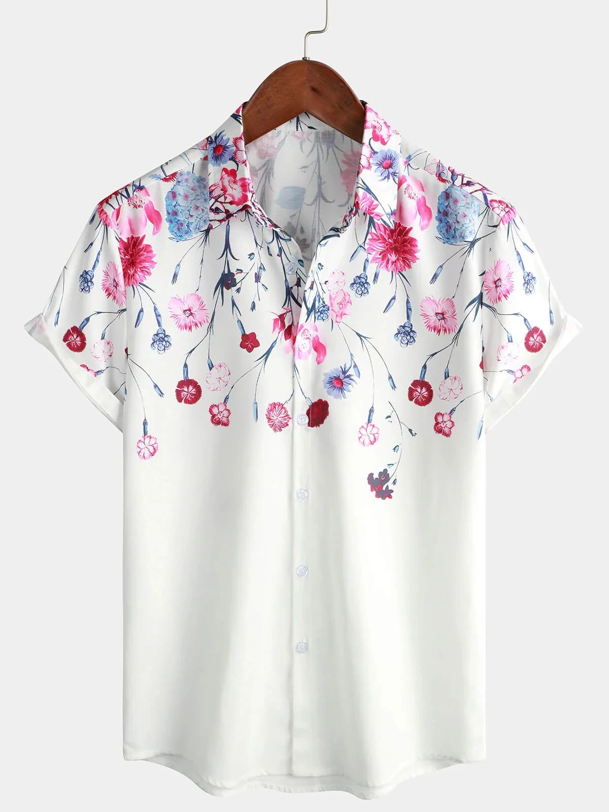 Men Casual Floral Button Short Sleeve Holiday Cool Beach Shirt Hawaiian Fashion Shirt Camicia Uomo Camisas Hawaianas Divertidas