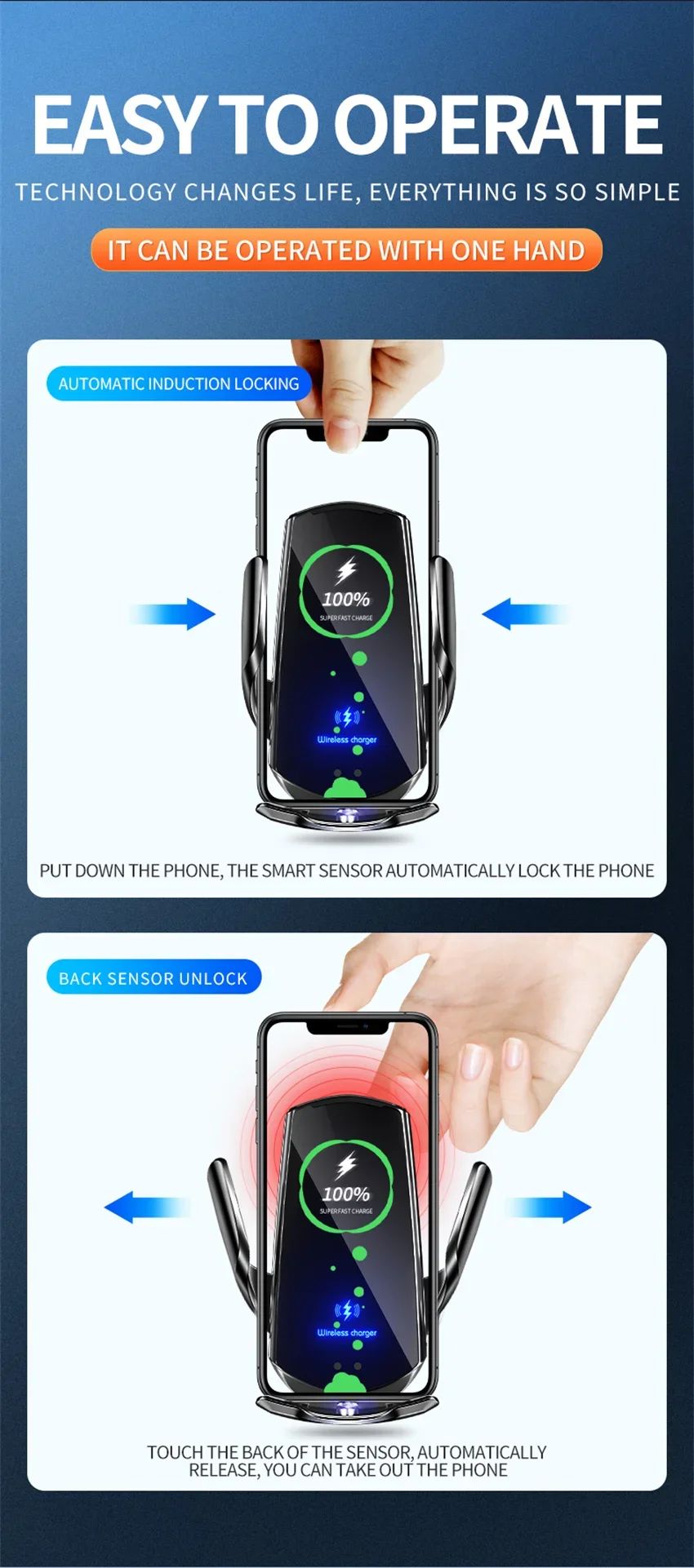 100W Wireless Car Charger Magnetic Car Phone Holder For iPhone 11 12 13 14 15 Pro Xiaomi Samsung Fast Charging Wireless Chargers