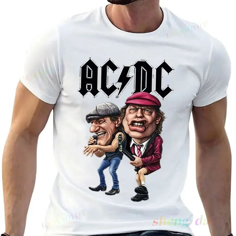Playera Rock Band AC DC T-shirt Casual Wear Man Short Sleeve T-shirt Funny Fashion Music Printing Customized Unisex Tops