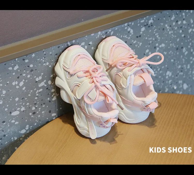 Girl Child Sport Shoe 2024 Spring Mesh Breathable Toddlers School Running Sneakers Fashion Non-slip Kids Boys Basketball Shoes