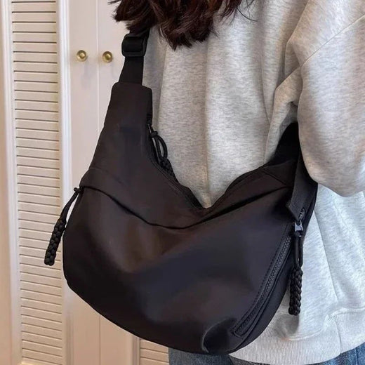 Fashion High Capacity Solid Color Single Shoulder Totes Bag Nylon Hobos Crossbody Bags Solid Casual Zipper Women's Bags