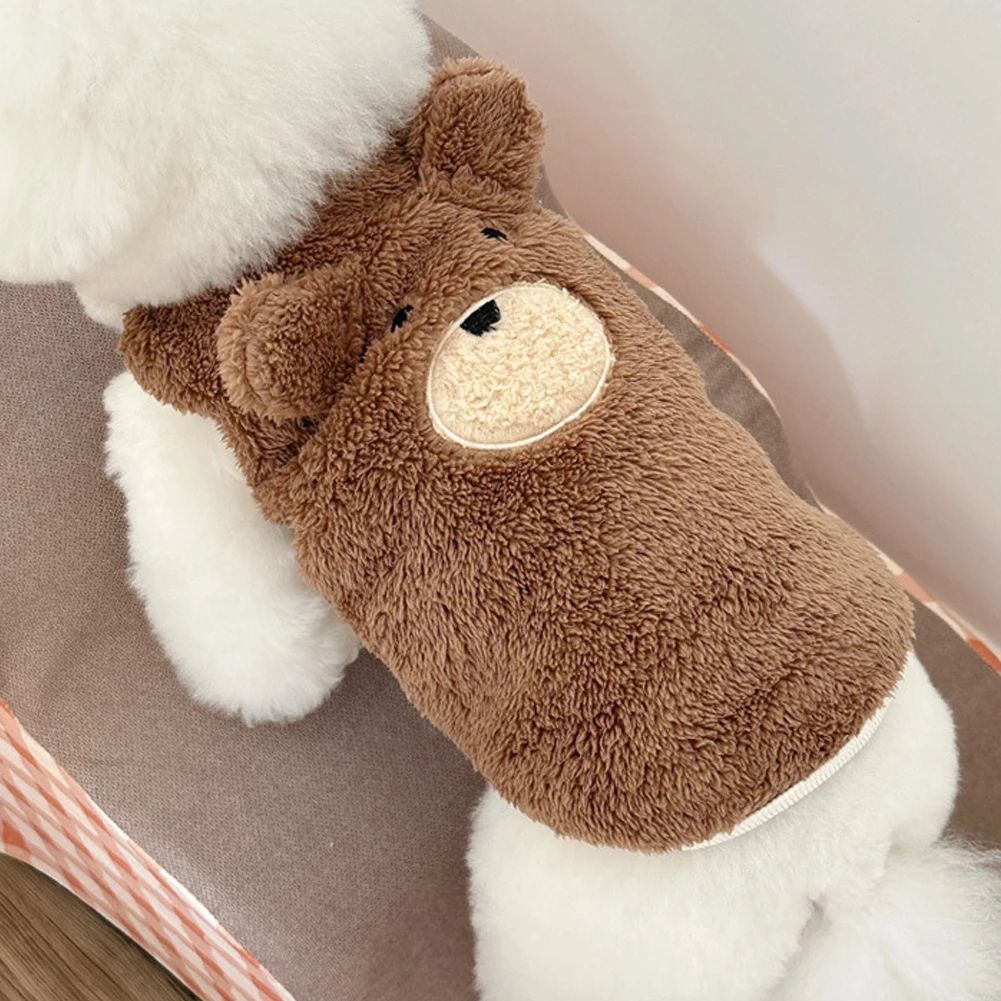 Warmth Pets Cute Clothes Teddy Schnauzer Clothes Puppy Clothes 1.5-11.5kg Winter Dog Clothing Soft Plush Teddy Bear Sweater Vest