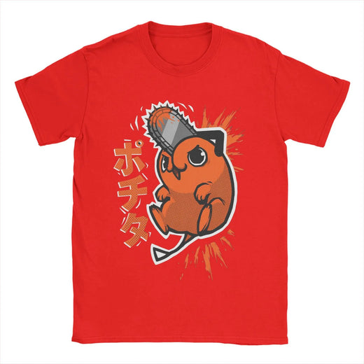 Trendy Print Tshirt Short Sleeve Retro Tees Chainsaw Man Pochita Poster T Shirt Summer T Shirts Couple Aesthetic Clothes