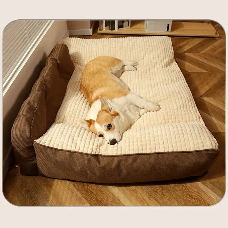 Winter Warm Fluffy Plaid Pet Mat - Removable Washable Dog Bed Luxury Sofa for Small/Medium Dogs & Cats Sleeping Accessories