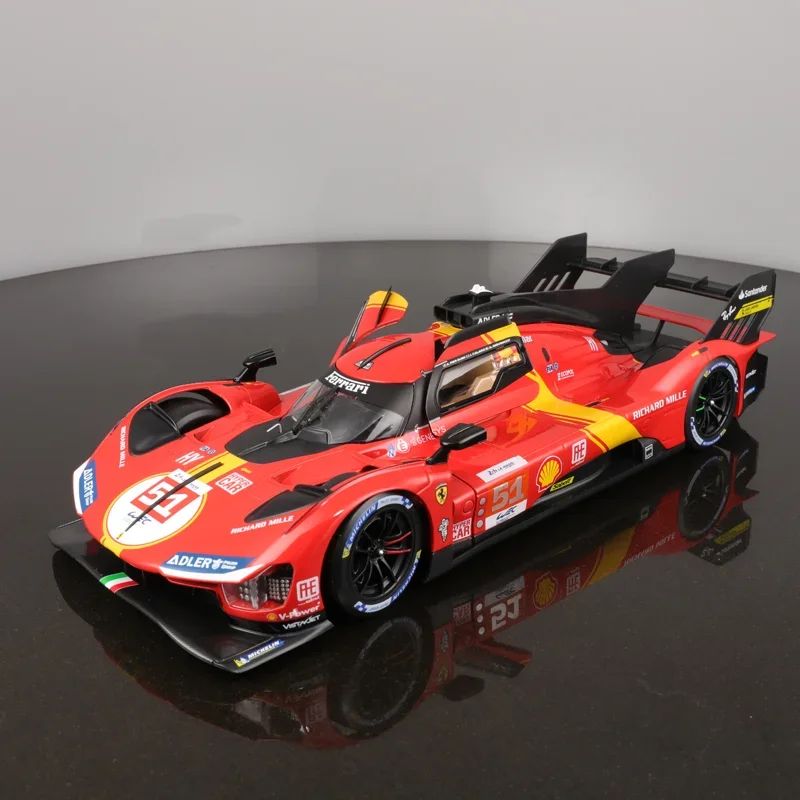 In Stock New Bburago 1:43 24h Le Mans Ferrari 499p 2024 #50 Racing Car Alloy Miniature Diecast Model Packaging Toy Model Gift