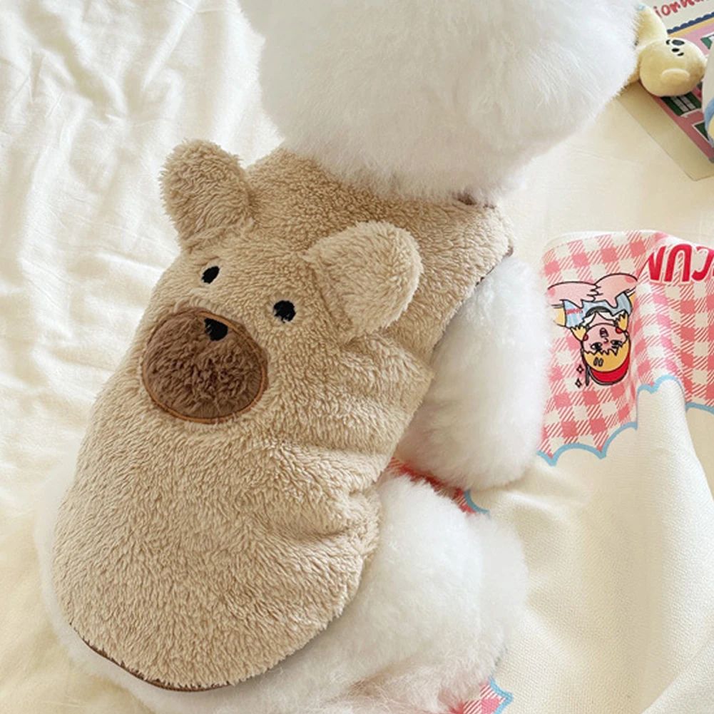 Warmth Pets Cute Clothes Teddy Schnauzer Clothes Puppy Clothes 1.5-11.5kg Winter Dog Clothing Soft Plush Teddy Bear Sweater Vest