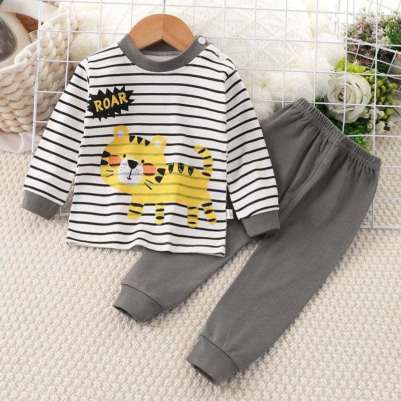 Animal Sleepwear Children Pajamas Sets Unisex Kids Autumn Clothing Durable Soft Warm Comfort Baby Fall Clothes Cartoon