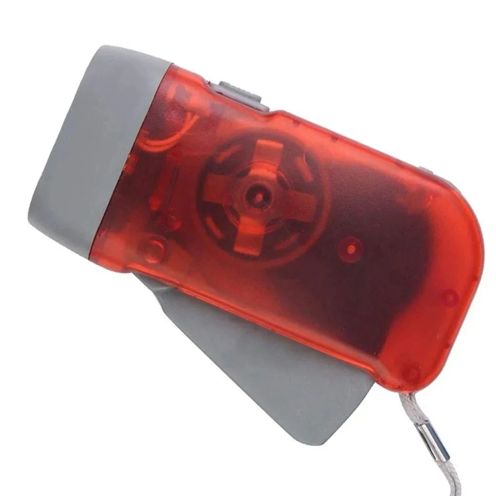 Hand 3 Colors Pressing Dynamo Crank Wind Power Up Flashlight Mini Self Generating Torch LED Camping Lamp Light for Outdoor Home