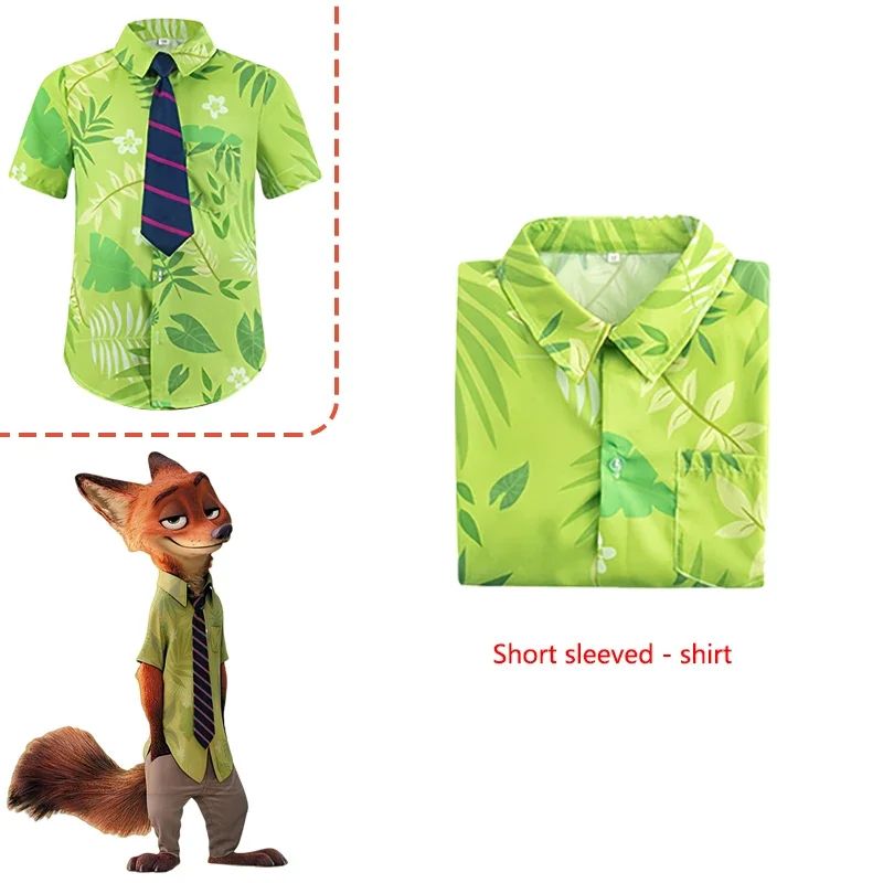 2026 Nick Wilde Cosplay Costumes Zootopia Cosplay Summer Shirt Tie Nick Suits Halloween Carnival Cos Adult Unisex Gifts