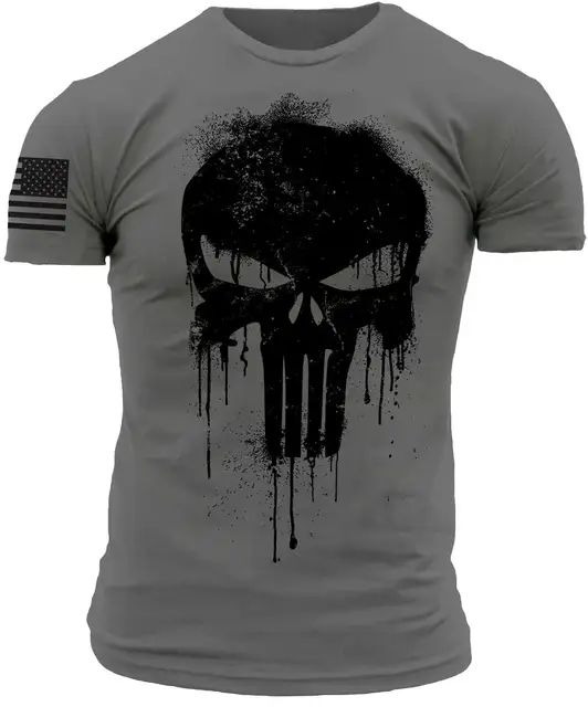 Summer Men's 3D Printed Military Patriotic Skeleton Drop T-shirt Fashion Oversized Crew Neck Sportswear Men's T-shirt
