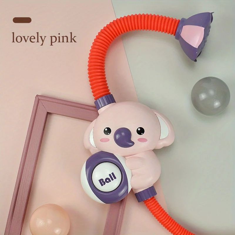 1Set Cartoon Cute Little Elephant Electric Shower, 360°Jet Water Wash Head, Baby Bath Sprayer, Bathroom Fun Water Play Toy